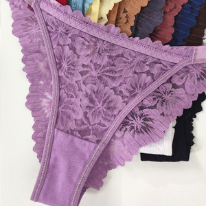 Tùy Chỉnh Của Phụ Nữ Sexy Trong Suốt Dệt Vành Đai Ren Thong Quần Lót Hoa Khuôn Mẫu Thấp Eo Cám Dỗ Panty Phụ Nữ Đồ Lót - Product Image 4
