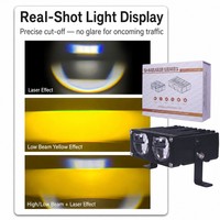 Projecteur LED ultra-mince à faisceau haut/bas, lampe antibrouillard à grille laser dissimulée, éclairage de voiture tout-terrain
