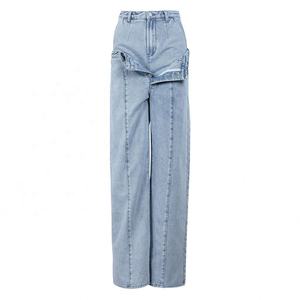 Moda 90s Streetwear bolsillos pierna ancha cintura alta recto Y2k pantalones de mezclilla Vintage <span class=keywords><strong>Cargo</strong></span> pantalones holgados Jeans mujeres - Product Image 6