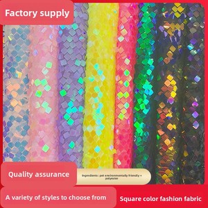 Nuevo Tejido Brocado Cuadrado Bordado con <span class=keywords><strong>Lentejuelas</strong></span> Coloridas de Moda, Ecológico, 100% Acrílico, para Revestimiento de Paredes y Disfraces de Escenario - Product Image 1