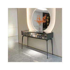 ตู้เก็บของห้องโถงทางเข้าโลหะ แผงลิ้นชักหินอาเกต เฟอร์นิเจอร์หินธรรมชาติ - Product Image 1