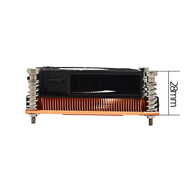 Good Product 1U Server CPU Cooler 100W TDP 12V Copper Heatsink with 4 Pin Double Ball Bearings LGA1356/1366 Processor Radiator