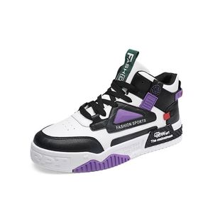 Baskets montantes tendance pour hommes, blanches, à plateforme, décontractées, style skateboard, à lacets, respirantes, nouveauté printemps - Product Image 5
