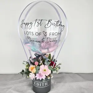 Ballon Geschenk Baby Shower Party Dekoration Verpackung Pink Girl Geschlecht enthüllen erste 1. Geburtstag Dekor Macaron Diy transparente Box