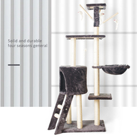 Arbre à chat de luxe gris, design tour, griffoir naturel, maison d'escalade pour chatons
