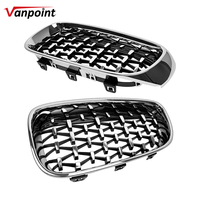 Calandre avant de voiture pour BMW Série 3 GT F34 320i 328i 330i 335i 340i 2012-2020, maille diamantée, entièrement argentée, ABS