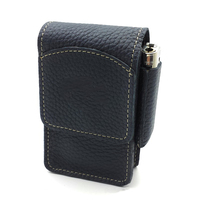 Portable en cuir Cig Case Litchi Grain cuir Cigarette stockage pour cigare et briquet cadeau pour mari père