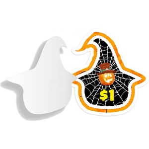 Evil Pumpkin Paper Pull Tab Halloween <b>Cards</b> Open to Win Prizes Screen Printing Custom Special Shapes 1 Window Design - Product Image 4