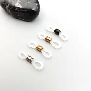 Extremos de cadena para anteojos, Conector de goma de resorte de silicona antideslizante, accesorios de acero inoxidable diy para gafas de sol para hombres y mujeres