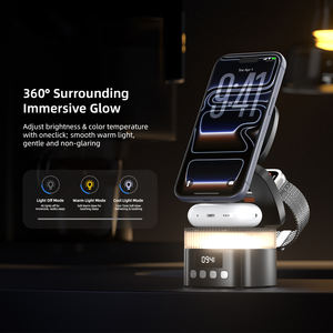 WISESIR ที่ชาร์จ GaN 15W รุ่นใหม่ ที่ชาร์จไร้สายแบบพับได้สำหรับวางบนโต๊ะ 3 in 1 แท่นชาร์จไร้สายแม่เหล็กสำหรับ IPad และสมาร์ทโฟน - Product Image 2