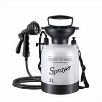 Douche de jardin portable en plastique Cargill 3-8L avec tuyau pour le camping en plein air, le surf et la plage - Kit de rinçage à pompe à air manuelle