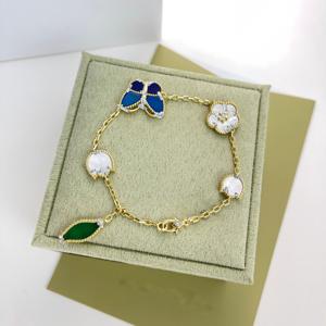 Pulsera <span class=keywords><strong>de</strong></span> <span class=keywords><strong>la</strong></span> <span class=keywords><strong>Suerte</strong></span> con Forma <span class=keywords><strong>de</strong></span> Trébol <span class=keywords><strong>de</strong></span> Cuatro Hojas, Diseño Animal, Chapado en Oro <span class=keywords><strong>de</strong></span> Alta Calidad, Unisex, Regalo, Novedad 2026 - Product Image 1