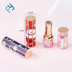 Listo Stock 3D Impreso Tubo hueco Lápiz labial Embalaje Diseño de parche de ocho lados Tubo a presión de 12,1mm de diámetro para uso cosmético - Product Image 1