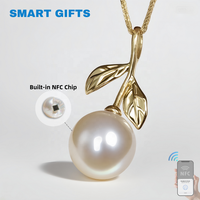 Pendentif NFC tendance avec imitation perle intégrée, puce RFID 13,56 MHz, collier de contrôle d'accès intelligent, cadeau de la Saint-Valentin