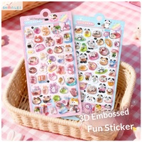Pegatinas 3D de Animales Miniatura, Lindas y Educativas, Hechas a Mano, de Cristal Epoxi, Kawaii, de Oso, Panda y Conejo, para Decoración de Álbumes de Recortes y Kpop, Venta al Por Mayor