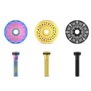 RISK aleación de titanio bicicleta StemTop tapa auriculares cubierta perno carretera MTB bicicleta 28,6mm 1 1/8 "tubo de cabeza de <span class=keywords><strong>horquilla</strong></span> delantera superligero Ti tornillo - Product Image 1