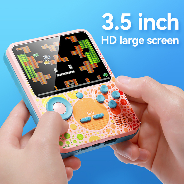 3.5Inch Two Players Handheld 6000mAh Power Bank Game Player Retro 600 in 1 Game Console for Kids