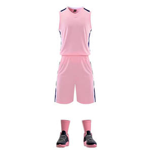 Erwachsene Basketball Jersey Set Schnellt rocknende Polyester Uniformen Plus Size Weste Shorts Sublimation Logo Atmungsaktive leere Kleidung - Product Image 4