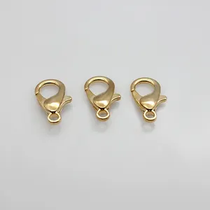 Fasteners Gold 9*18mm Lobster Claw Clasps For DIY Keychain Necklace Zinc alloy Clasp Sterling Silver Jewellery Finding