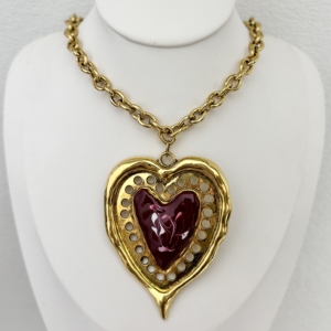 Nuevo Collar de Moda Clásico Rojo Elegante con Colgante de Corazón, Tema de <span class=keywords><strong>Cuento</strong></span> de Hadas, Flor de Lujo, Joyería para Mujer, Regalo de Fiesta, Venta al por Mayor - Product Image 3