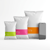 Sachets Doypack Métallisés Brillants Anti-humidité à Soufflet Arrière pour l'Emballage de Chips et de Sucre, Imprimés et Personnalisables en Couleurs et Tailles
