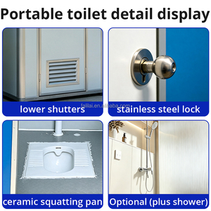 Baño Portátil Modular Económico, <span class=keywords><strong>Inodoro</strong></span> Público Móvil para Playa, Instalación Rápida, Baño Prefabricado para Camping - Product Image 4