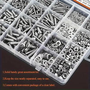 304 Stainless Steel Hex Button Head Cap <b>Bolts</b> Nuts Washers Kit 600PCS M2 M3 <b>M4</b> M5 For Sports Equipment - Product Image 5