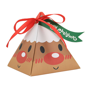 Kotak Kado Kertas Kubus Natal Kecil Desain Baru 2025 dengan Laminasi Matt untuk Keripik Kentang, Makanan Bayi, Sushi, dan Pita - Product Image 3