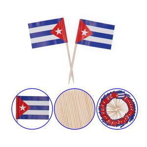 علم كوبي مخصص علم مسواك صديقة للبيئة مختارات فاكهة الخيزران القابل للتصرف الخشب الطبيعي والمواد الورقية - Product Image 2