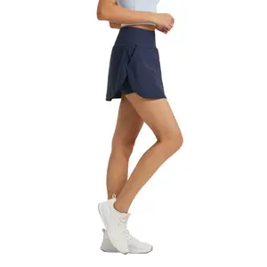 Nueva Falda corta deportiva Lulu anti-caminar para mujer, Bolsillo grande, protector solar, correr, moda informal, culottes DE TENIS Lulu