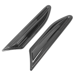 CRASTP Garniture latérale de voiture en ABS noir à motif fibre de carbone, autocollants adhésifs universels pour portières - Product Image 5