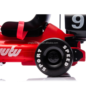 Voiture de course électrique pour enfants, style Formule 1, batterie 12V, aileron aérodynamique, pare-chocs de protection, durable et sûre pour l'extérieur - Product Image 3