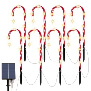 Lampes solaires de Noël <span class=keywords><strong>en</strong></span> forme de canne à sucre pour l'extérieur, 8 LED, à piquer dans le sol, style étoile, indice de protection IP44 - Product Image 6