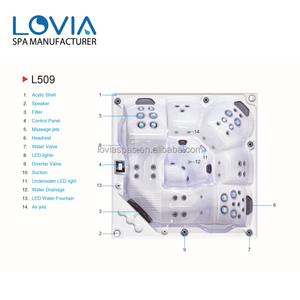Lovia kích thước lớn vườn thư giãn bồn tắm nước nóng EL mejor Spa AL Aire Libre chăm sóc sức khỏe Ngoài trời xoáy nước 5-6 người bồn tắm nước nóng giá rẻ - Product Image 2