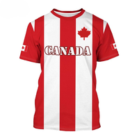 Großhandel 2026 Fußball-Event Kanada Flagge Trainingsshirt Rot-Weiß Atmungsaktives Sport-Freizeit-Fußballfan-T-Shirt