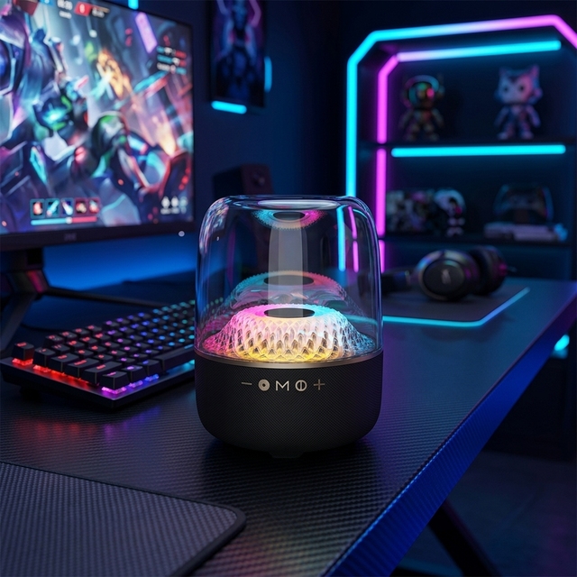 Colored Glaze Speaker with RGB Ambient Lighting, Long-Lasting Battery, Ideal for Parties, Bars & E-Sports Rooms