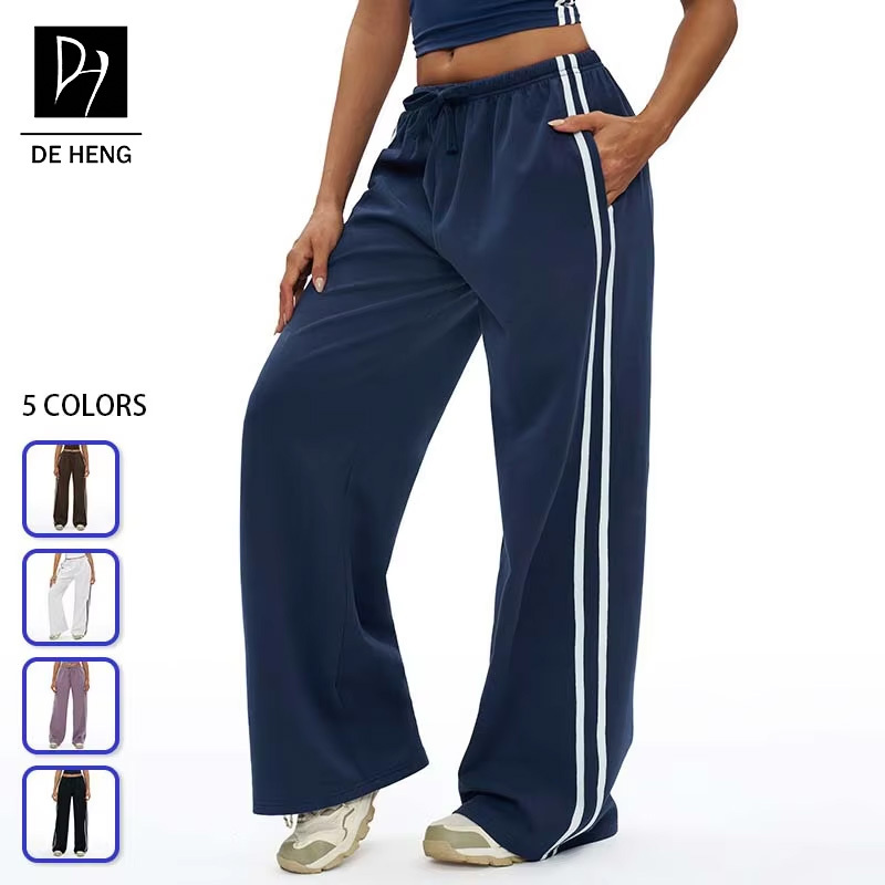 New Custom Logo Women Workout Gym Sweatpants Casual Color Block Fitness Outdoor Running Yoga Pants For Women