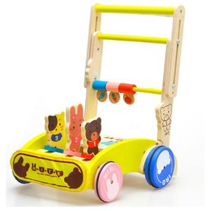 Wholesale <strong>Push</strong> <strong>Along</strong> Multifunction Educational Baby Toy Stroller <strong>Wood</strong> Baby <strong>Walker</strong> - Product Image 1