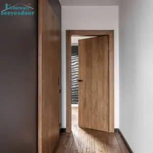 Seeyesdoor الحديثة خشب الساج HDF الأبواب الخشبية الداخلية للمنزل