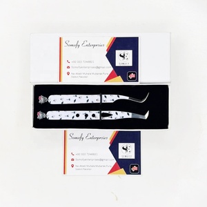 Professional <b>Halloween</b> Design Russian Eyelash Extension Tweezers Stainless Steel Precision 10mm Volume Fiber Tips Smooth Tip - Product Image 4