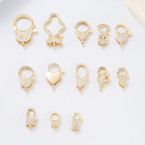 Tự làm phụ kiện CZ cubic zircon Pave Chunky Key trang sức khóa vòng đeo tay Vòng cổ bạc Vàng khóa kim loại tôm hùm <span class=keywords><strong>Claw</strong></span> <span class=keywords><strong>Clasp</strong></span> - Product Image 4