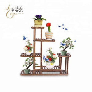 Nouveau produit : Étagère à fleurs en bois à 5 niveaux pour l'intérieur et l'extérieur avec des fonctionnalités de pot et de jardinière - Product Image 2