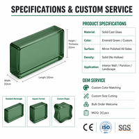 Brique de verre verte solide rectangulaire décorative imperméable pour mur-rideau d'hôtel et de villa – Vente en gros directe usine