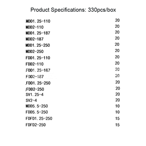 Caja de 330 Piezas, 18 en 1, Terminales Aislados, Conectores de Horquilla, Anillo, Tipo U, Tubo, Kit Surtido de Conectores de Cable - Product Image 6