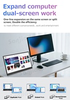 Draagbare monitor 15,6 inch 1080P USB-C ultradunne reismonitor met standaard voor laptop, switch en gaming, IPS scherm