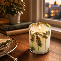 Bougie artisanale moderne en cire de soja dans un bocal en verre décoratif pour Thanksgiving, Diwali, Noël et la décoration intérieure - Non toxique