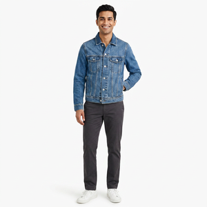 Vente Flash 2026 Nouvelle Veste en Jean Homme Grande Taille Personnalisable de Haute Qualité avec Logo Personnalisé – Vente en Gros - Product Image 1