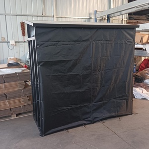 Leñero de 185x70x185 cm con Techo Metálico, Estante para Leña, Almacenamiento de Leña Apilable para Exteriores - Product Image 6