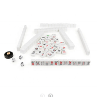 Jeu de tuiles de mahjong en mélamine blanche de haute qualité avec impression personnalisée, jeu de stratégie classique pour enfants, familles, adultes à partir de 8 ans