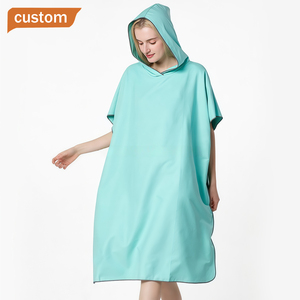 Venta al por mayor de logotipo personalizado impreso de secado rápido bloqueador solar bata cambiante gamuza microfibra <span class=keywords><strong>Surf</strong></span> <span class=keywords><strong>Poncho</strong></span> Toalla de playa con capucha para adultos - Product Image 1